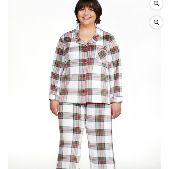 Joyspun Women's plus Size 2X Velour Pajama Set plaid multicolor soft pajamas NWT - Picture 8 of 9